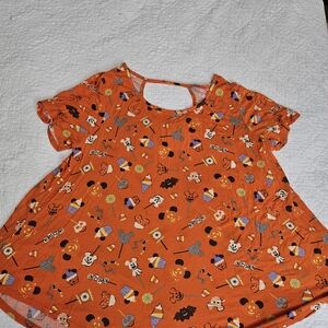 Disney Orange Halloween High Low Tee